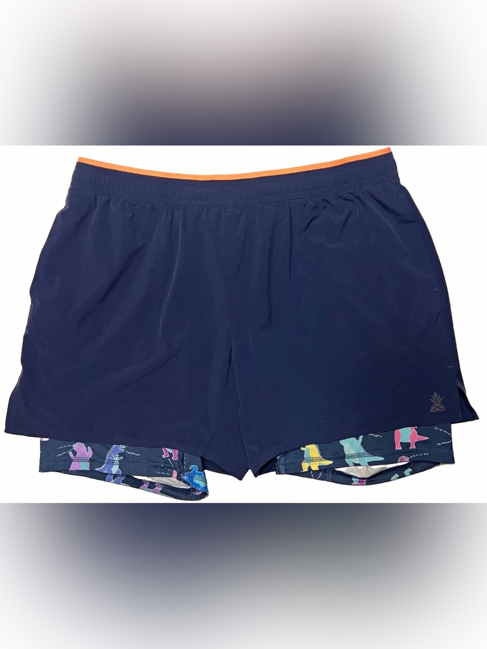 Chubbies Ultimate Training Shorts 2.0 Mens XL Blue Dinosaur Compression 5.5" Gym